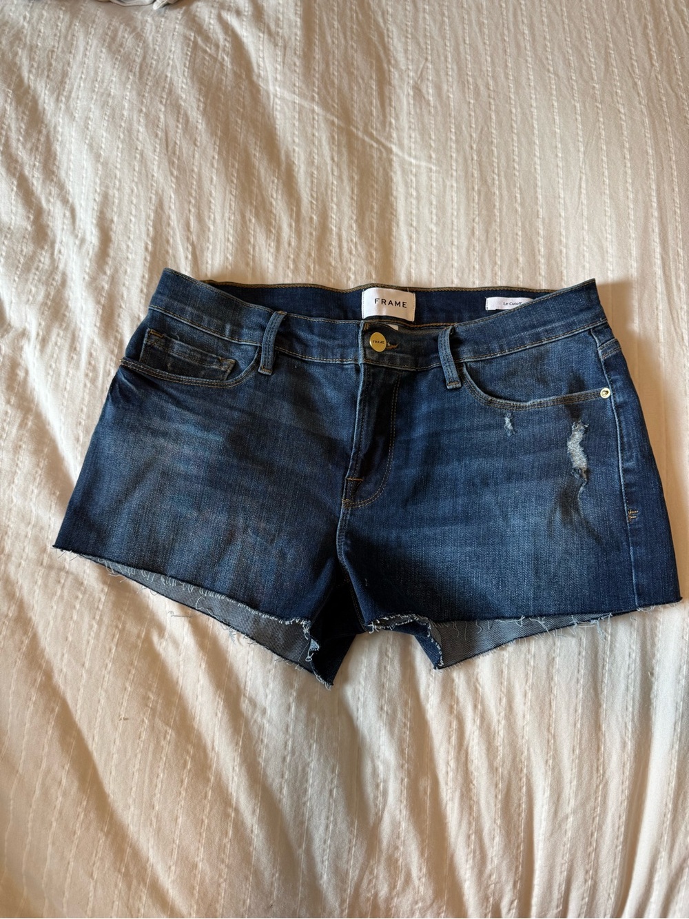 Frame Denim Indigo Cutoff Jean Shorts